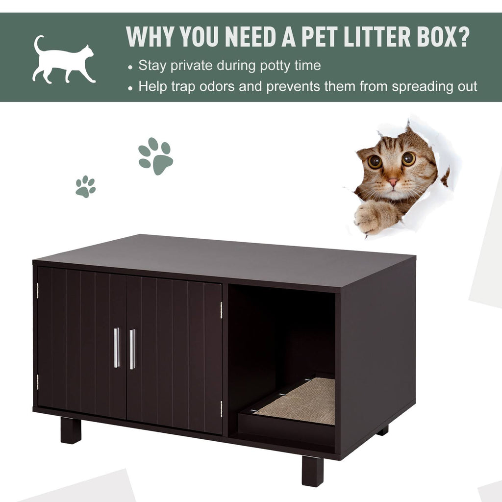 Cat Box Furniture with Scratch & Magnetic Doors U36156
