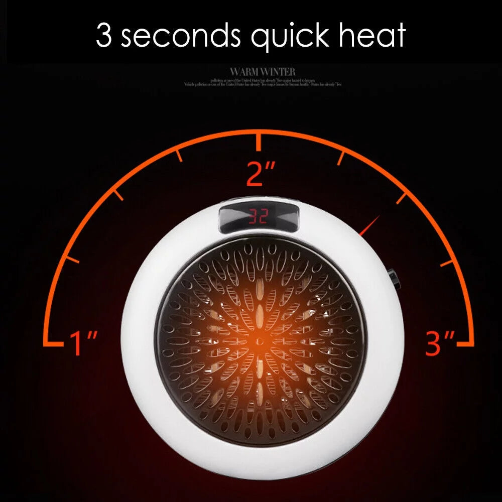 900W Plug in Electric Heater Fan with Remote Timer W19719