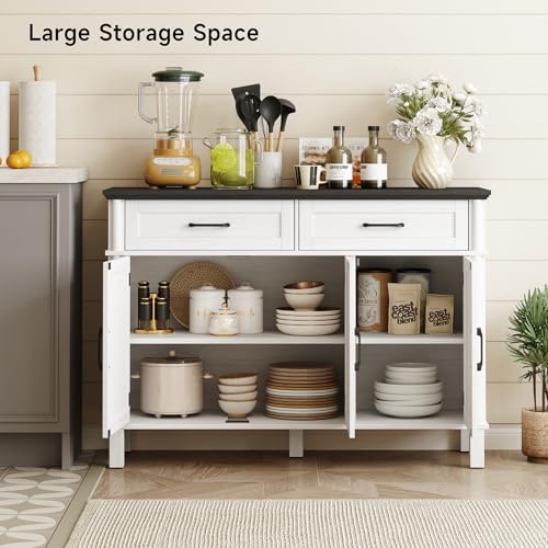 Black 48 Inches Buffet Cabinet with Storage C54700