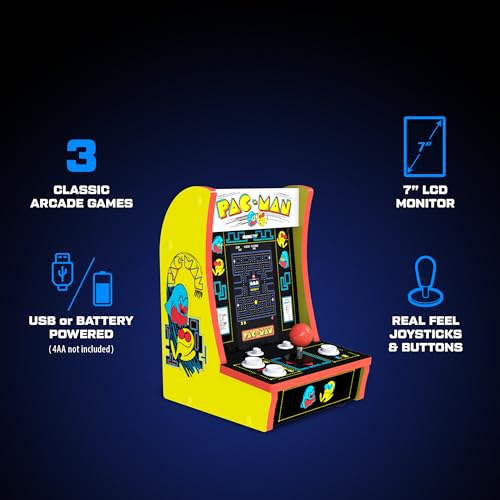 PAC-Man 3 Classic Games Retro Console with 7-inch Screen X1602