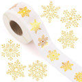 1000Pcs Clear Gold Foil Snowflake Stickers Roll V634877
