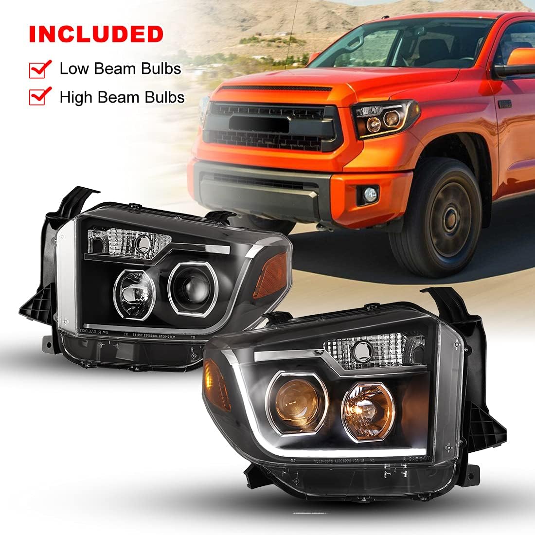 Projector LED Headlights Set for 2014-2017 Toyota Tundra I43063