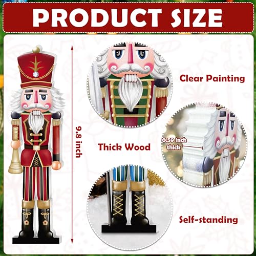 Christmas Wooden Nutcracker Table Centerpieces 4Pcs O415