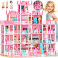 5-Story Doll House with 19 Rooms, Lights, Dolls, and Furniture Q453