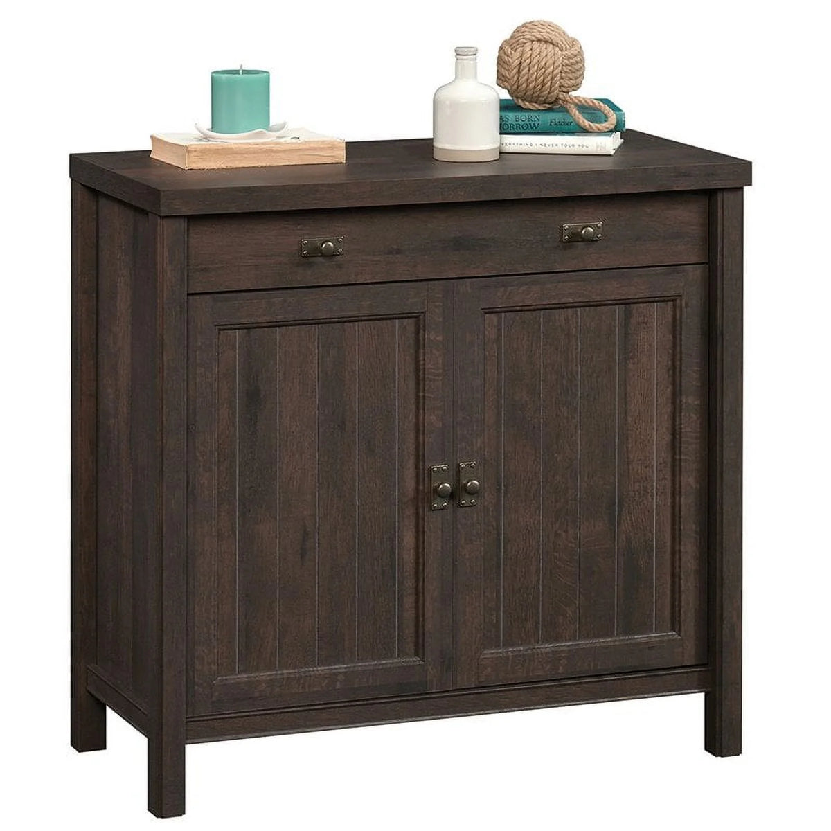 Mid-Century Wood Cabinet in Coffee Espresso Oak P8508