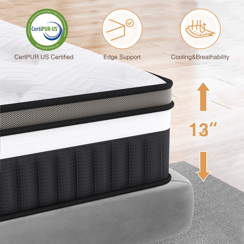 13 Inch Hybrid Innerspring Mattress with Memory Foam C721