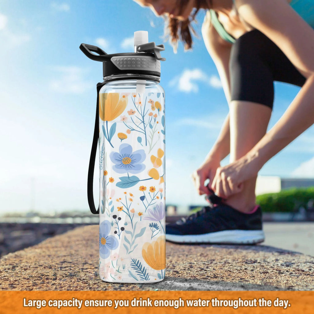 32oz Tritan Water Bottles with Straw Leakproof BPA Free Clear E35223