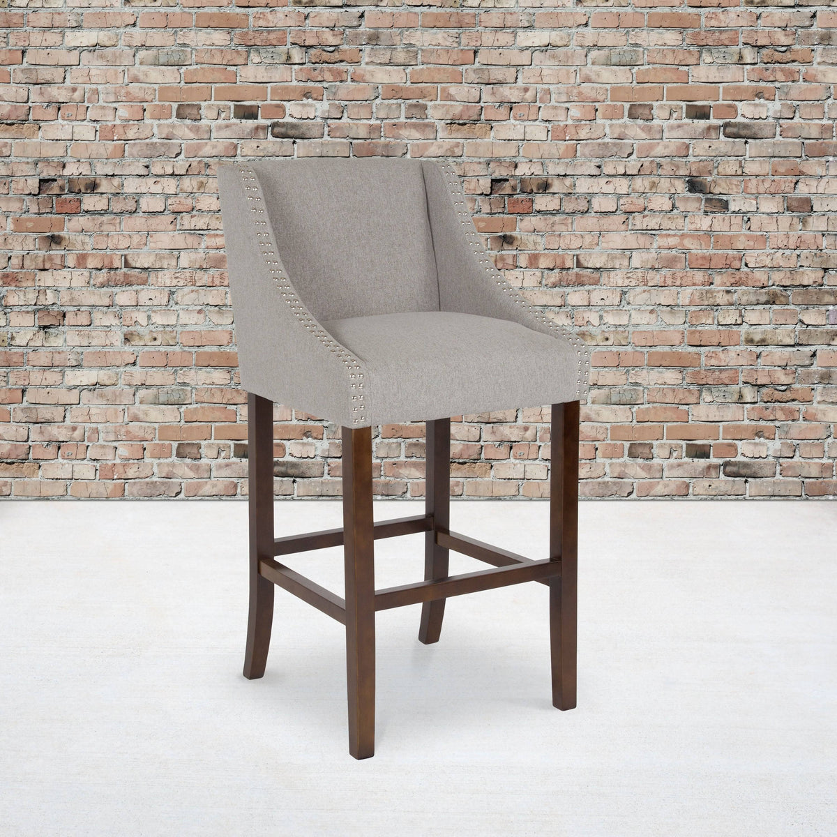 2 Pk Dark Grey Fabric Barstool X14003