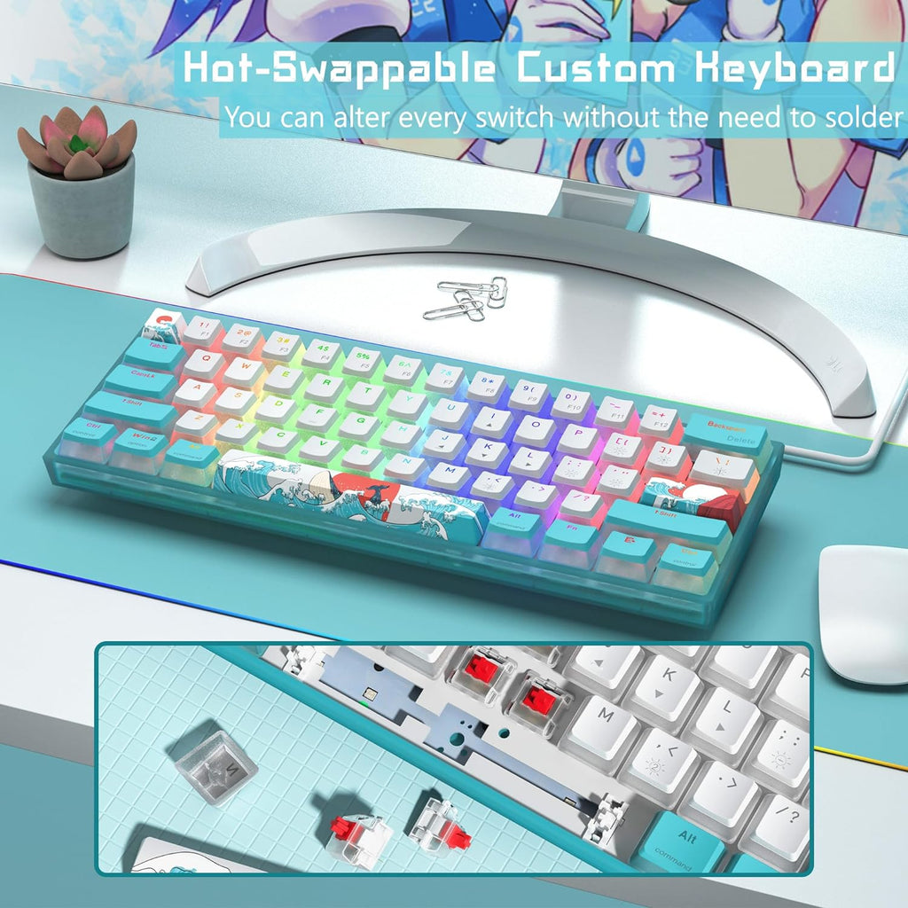 60% Wired Mechanical Gaming Keyboard with RGB and PBT Keycaps E770