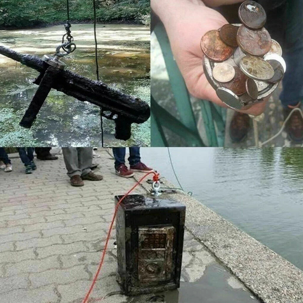 Fishing Magnet Kit 350LBS - 1300LBS Upto 1300 lbs Pull Force Strong Neodymium + Rope + Carabiner (500 LBS) T5139