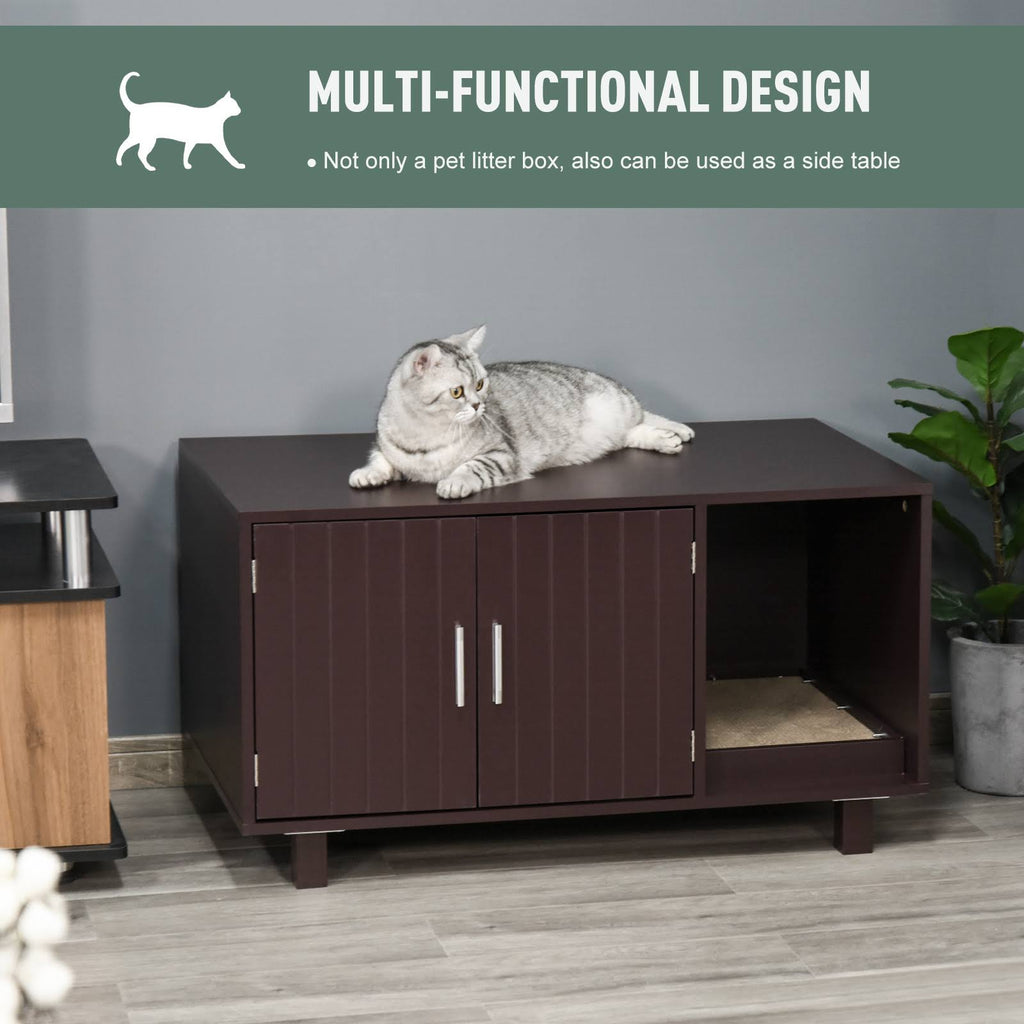 Cat Box Furniture with Scratch & Magnetic Doors U36156