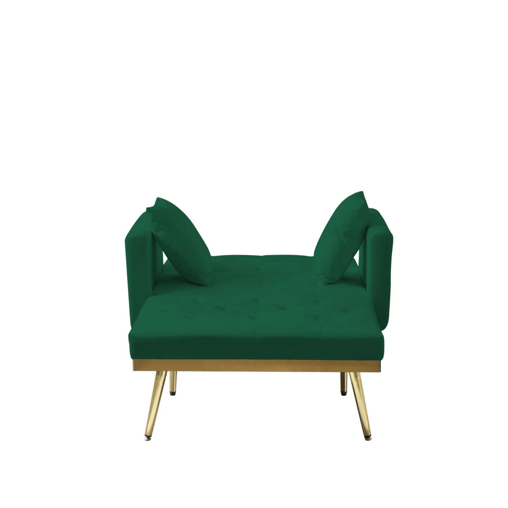 Green Convertible Chaise Lounge Sofa Bed U6506