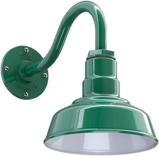 Green 8 inch Dome Outdoor Wall Mounted Barn Light B589