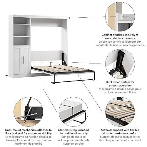 Bark Grey Full Murphy Bed with Drawers G3815