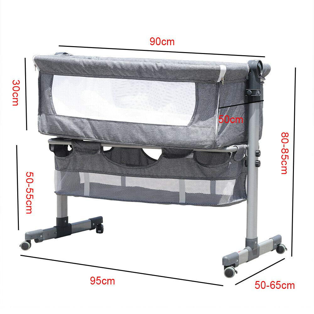 Portable Gray Baby Bassinet with Detachable Mattress E13766