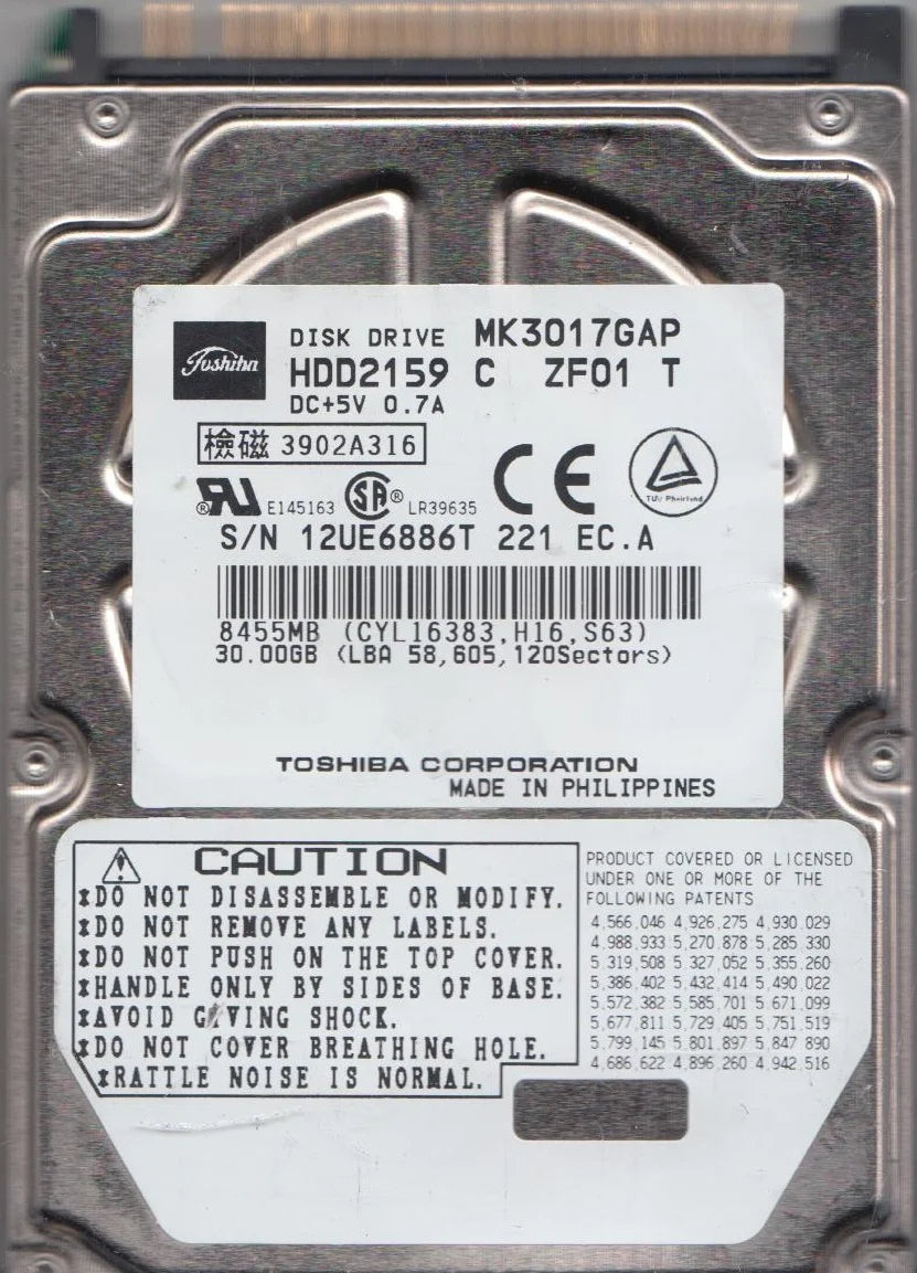 30GB IDE 2.5 Hard Drive U700937