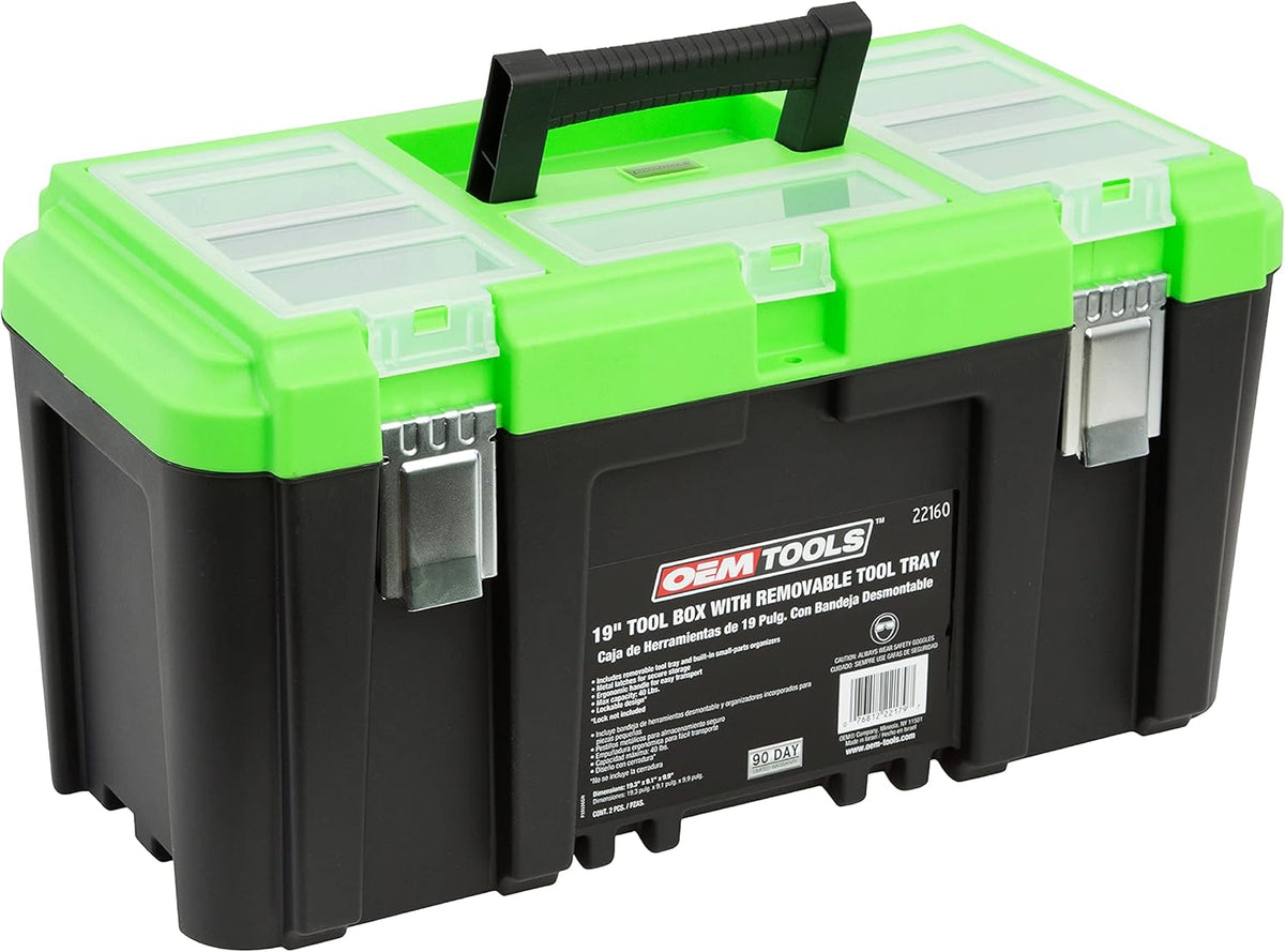19" Tool Box with Removable Tool Tray, Pack of 2 J375486