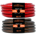 1/0Ga Black/Red Translucent Car Power/Ground Wire 100ft E83639