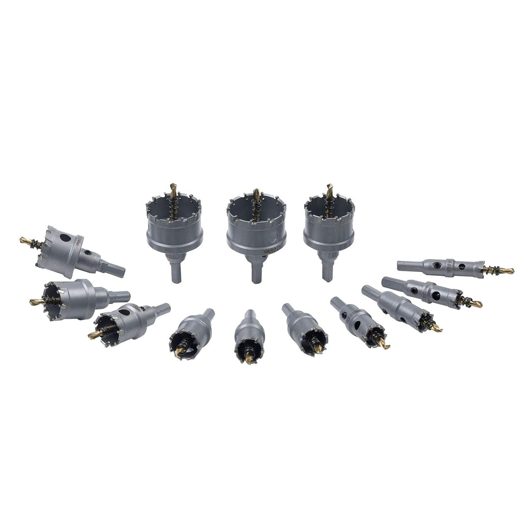 10 Pcs Carbide Hole Saw Set with Titanium Plated Center Drill and Storage Case F381