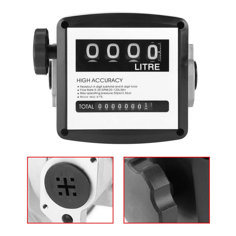 Digital Aluminum Flow Meter with 4-Digital Batch Display Pack of 2 E814983
