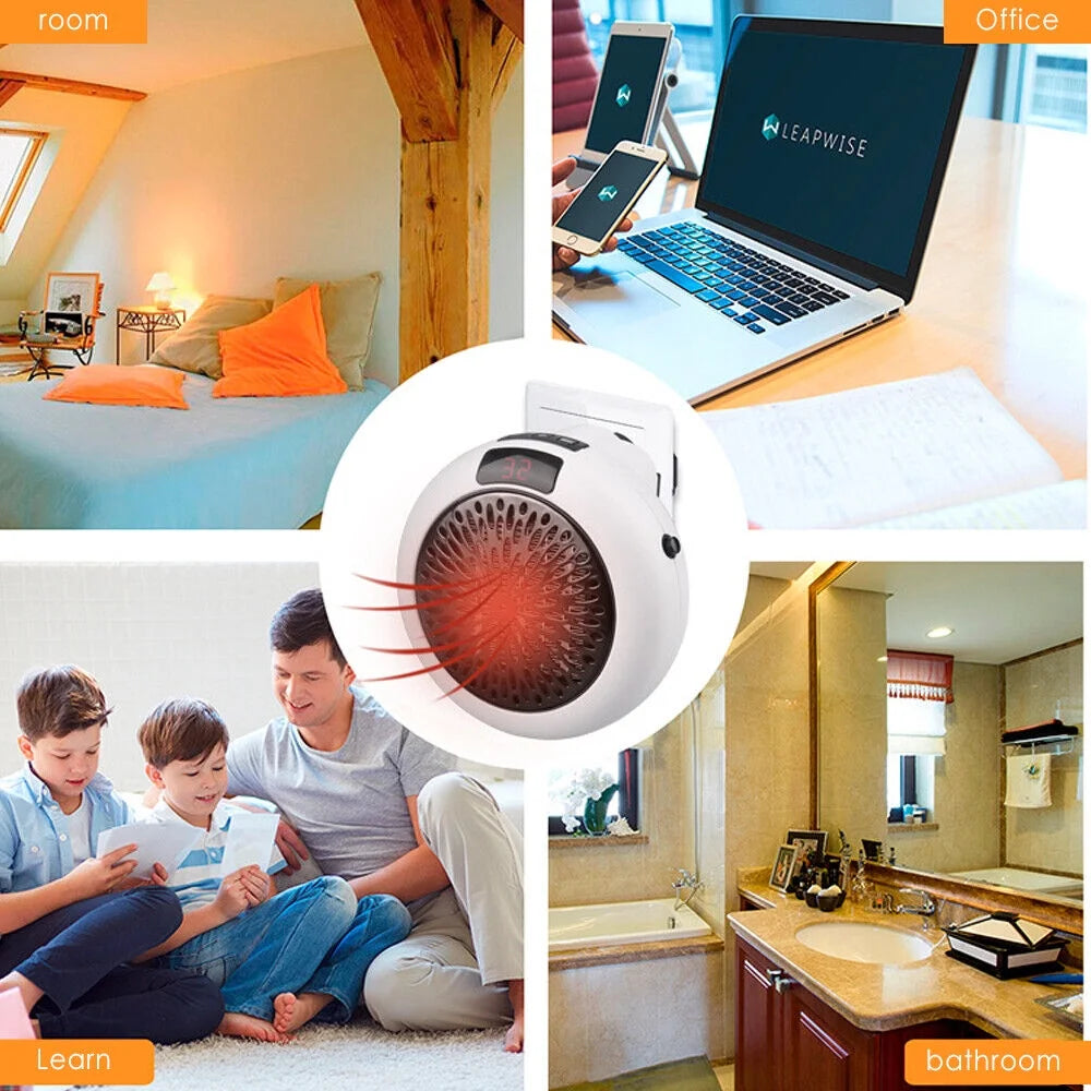 900W Plug in Electric Heater Fan with Remote Timer W19719