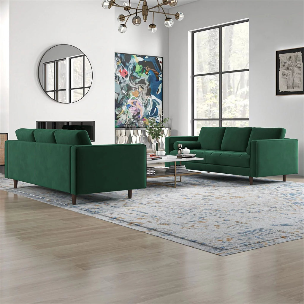 Green Velvet Sofa Set I24636