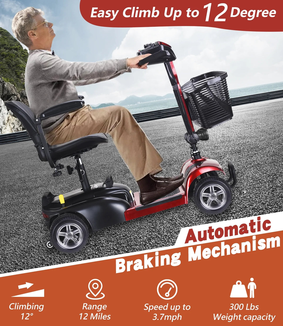 4 Wheel Electric Powered Mobility Scooter T4503
