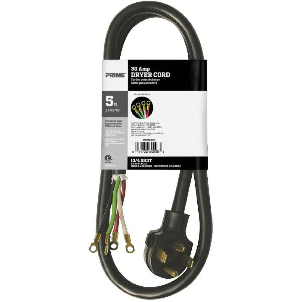 5 Pack 4-Wire Dryer Cord E258