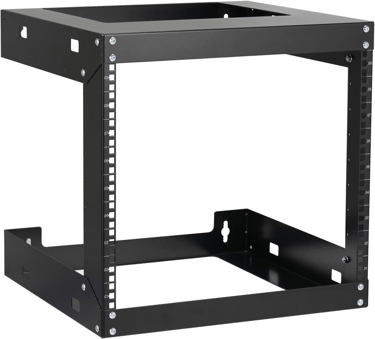 Black 12U 19 Inch 2 Post Wall Mount Open Frame Network Cabinet X870