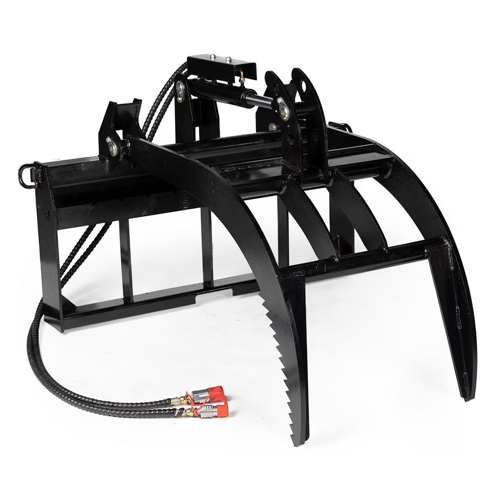 Hydraulic Skid Steer Pallet Fork Grapple Attachment, 1/2in Thick Steel Frame A98601