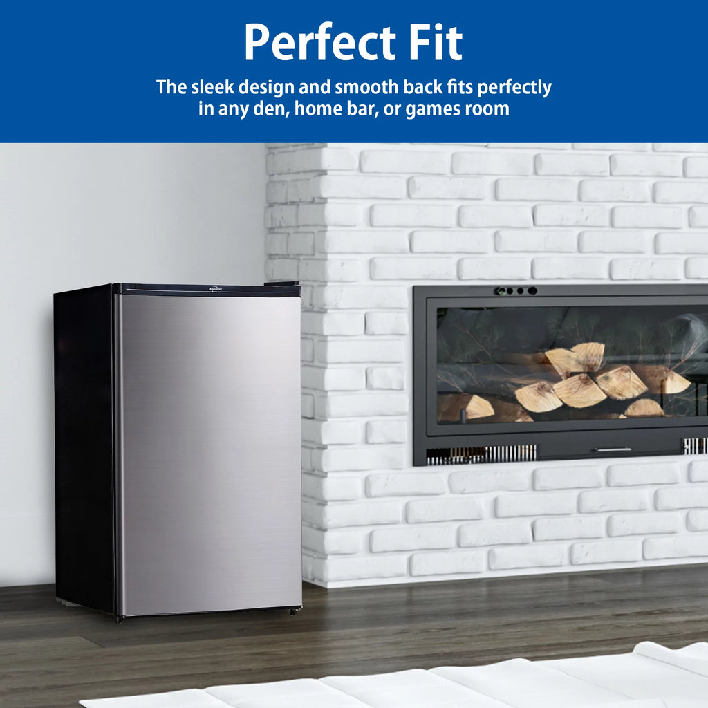 Stainless Steel Compact Fridge with Freezer 4.4 Cu Ft N946018
