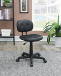Black PU Leather Low-Back Office Chair J3009