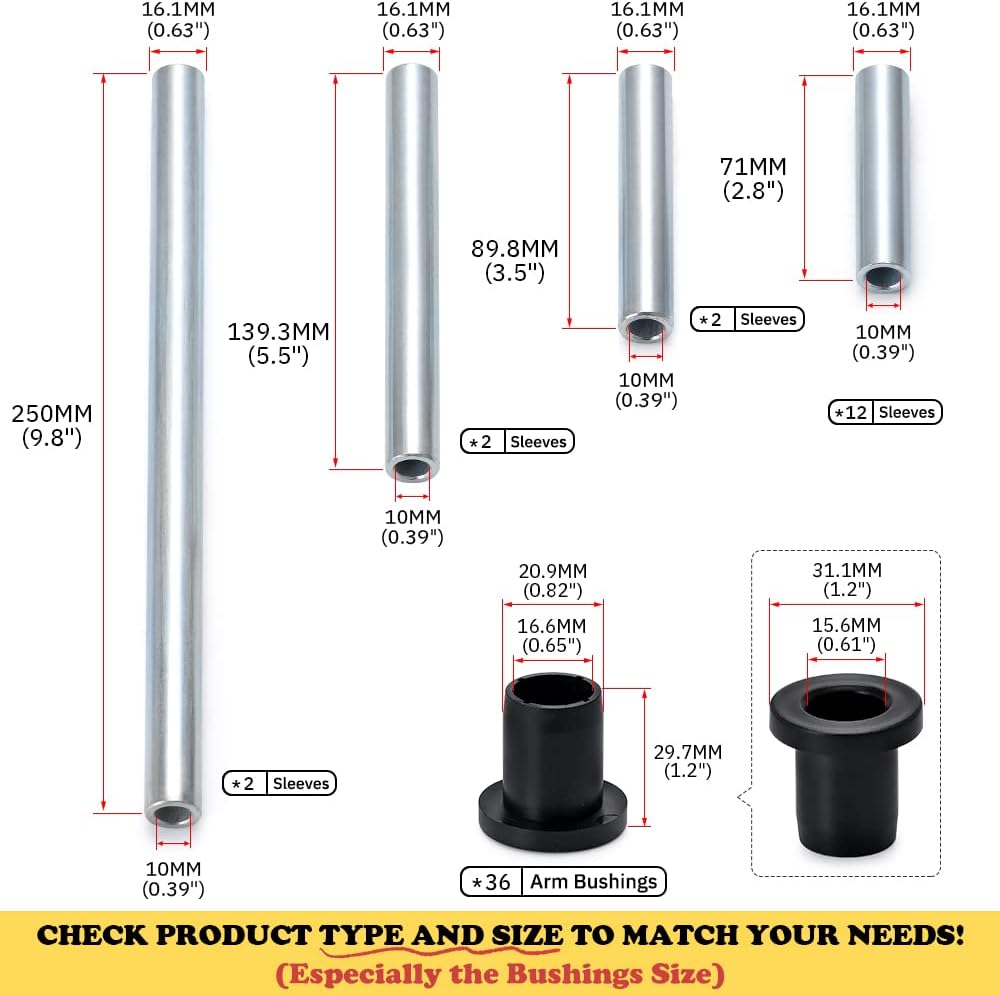 A-Arm Bushing Kit Set of Front and Rear Bushings A42049