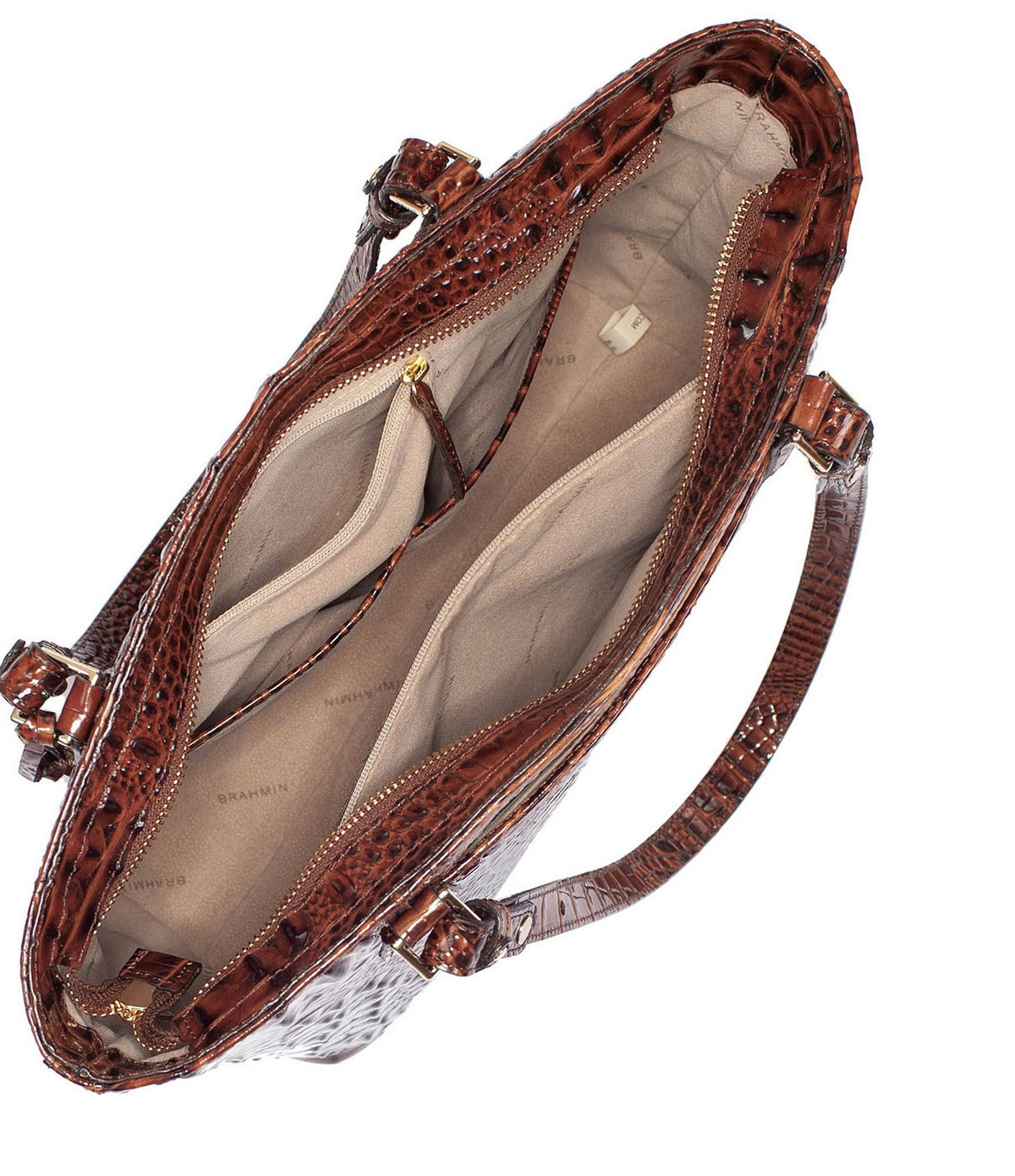 Medium Misha Embossed - Pecan/Gold J1055