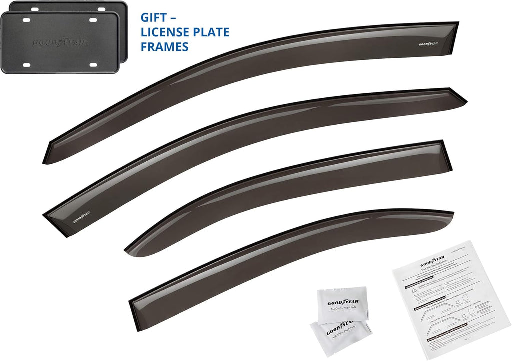 4 Pieces Tape-on Side Window Deflectors for Ford Fiesta Sedan U318