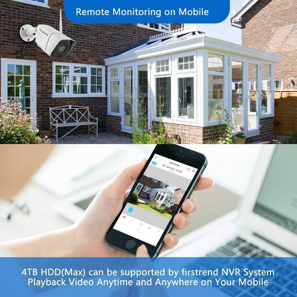 1080P Wireless Security Camera System 8CH with 4 Cameras and 12 Inch Monitor N26608