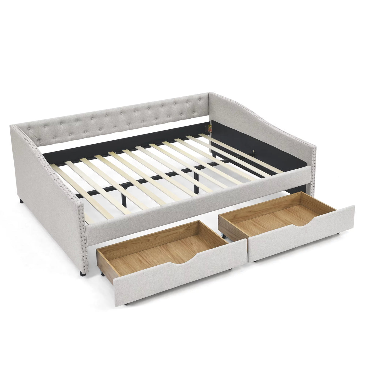 Upholstered Queen Size Daybed with Drawers T768