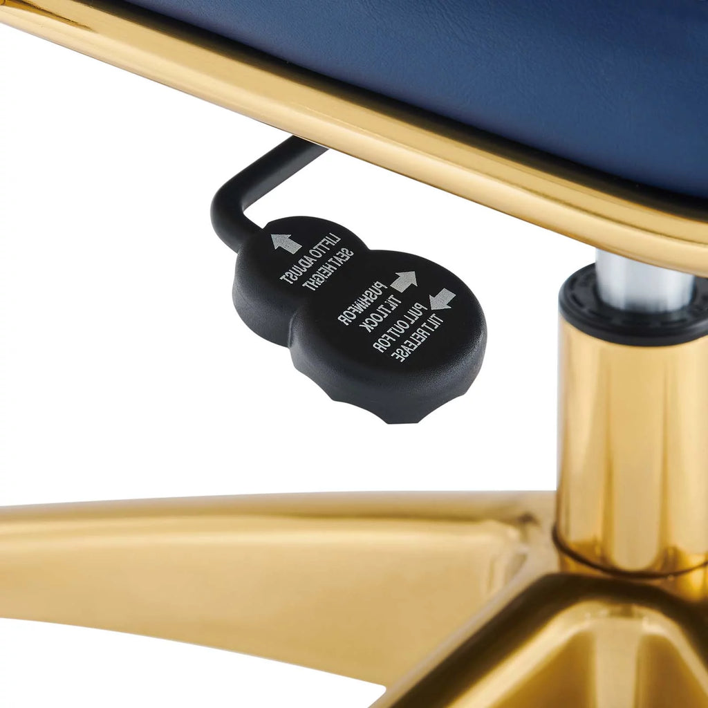 Navy Gold Faux Vinyl Leather Office Chair Z9590