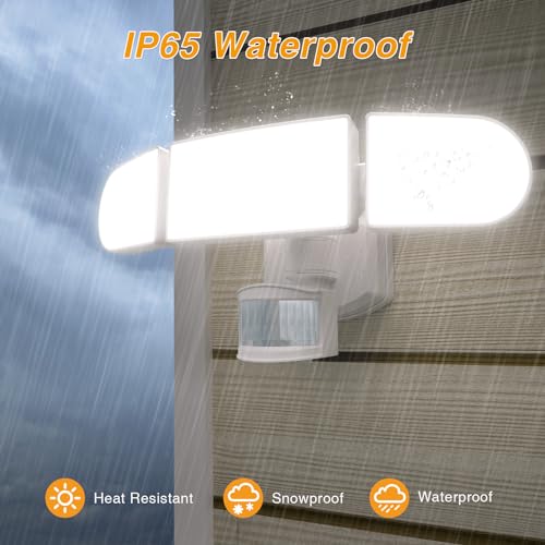 White 3-Head LED Flood Light, 1800LM, 5000K, IP65 Waterproof, Battery Operated Q170