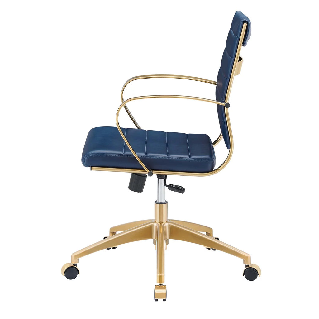 Navy Gold Faux Vinyl Leather Office Chair Z9590