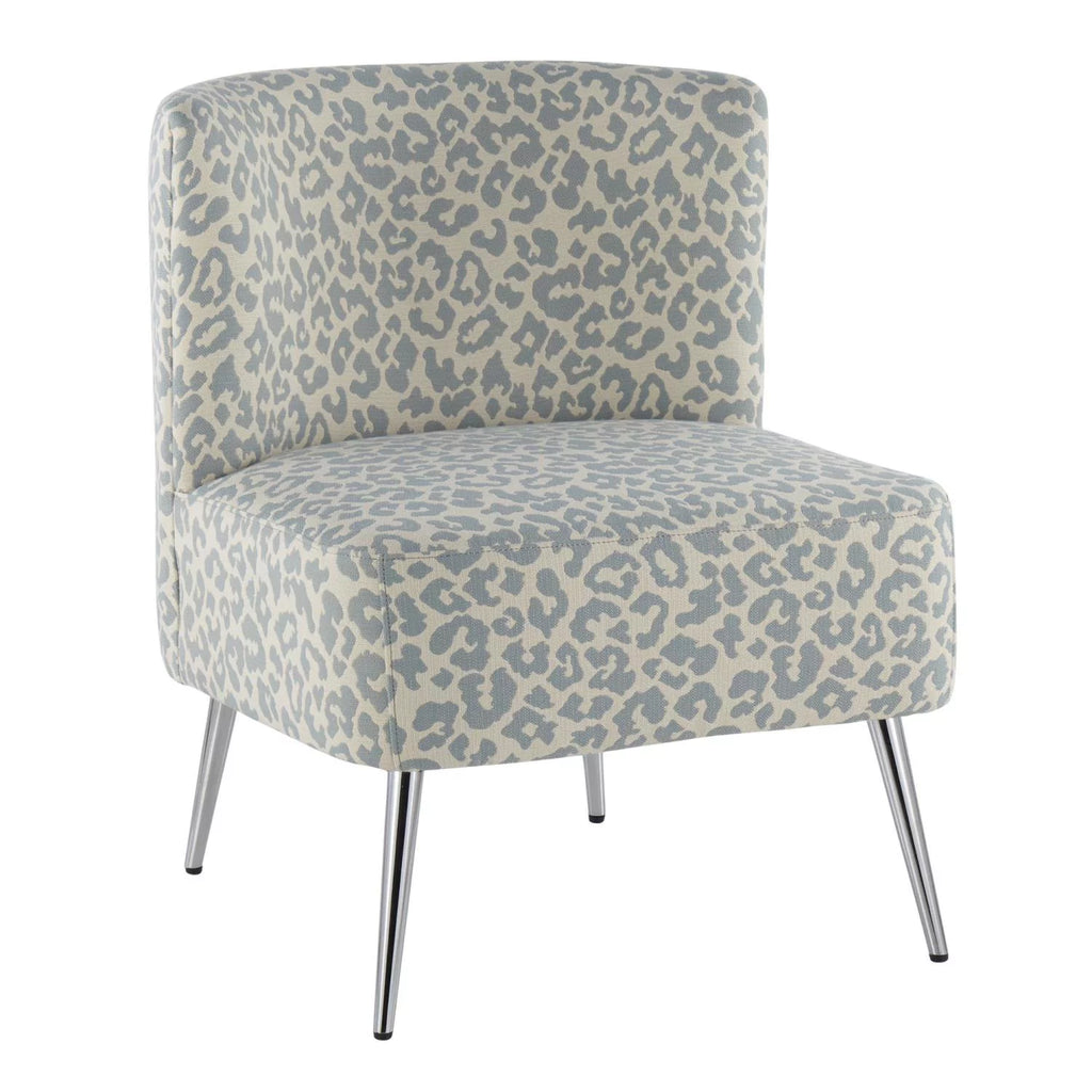 Blue Leopard Slipper Chair Q66870