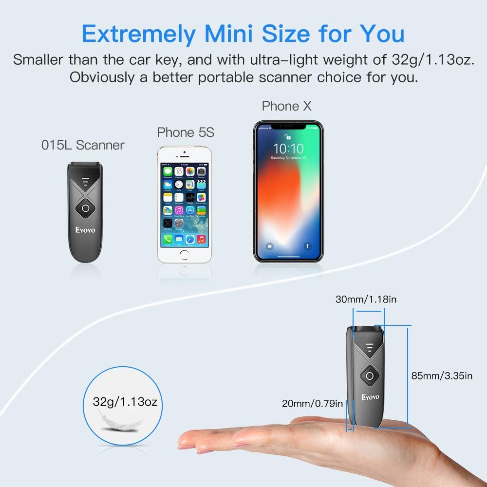 2.4G Wireless Bluetooth USB Barcode Scanner Pack of 2 T608