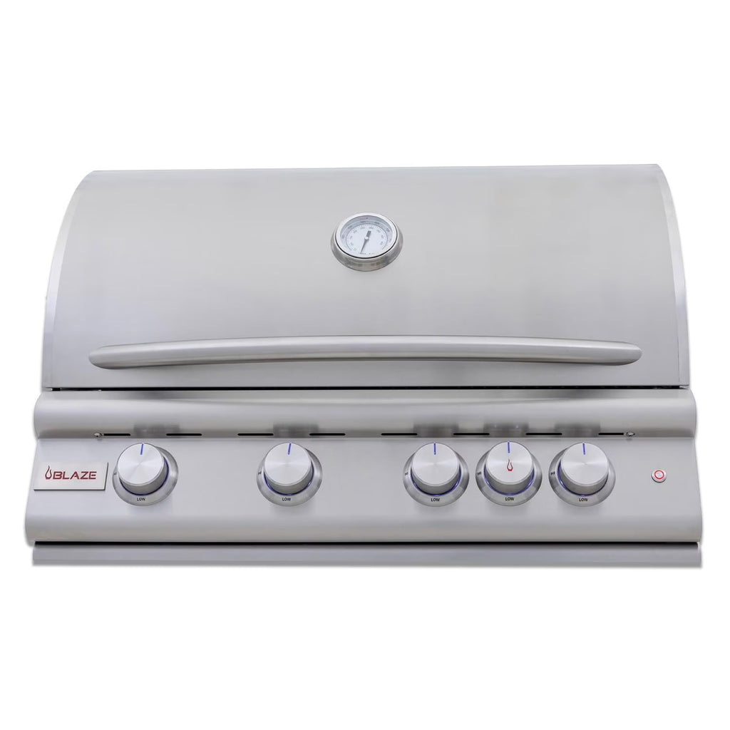 32-Inch 4-Burner Built-In Propane Gas Grill with Rear Infrared Burner & Lift-Assist Hood T320