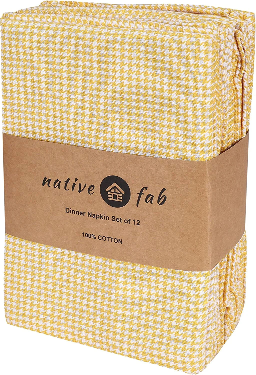 Reusable Cotton Houndstooth Cloth Napkin Set of 12 S674