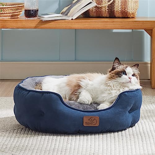 Round Washable Pet Bed with Slip-Resistant Bottom, 20 Inches E19668