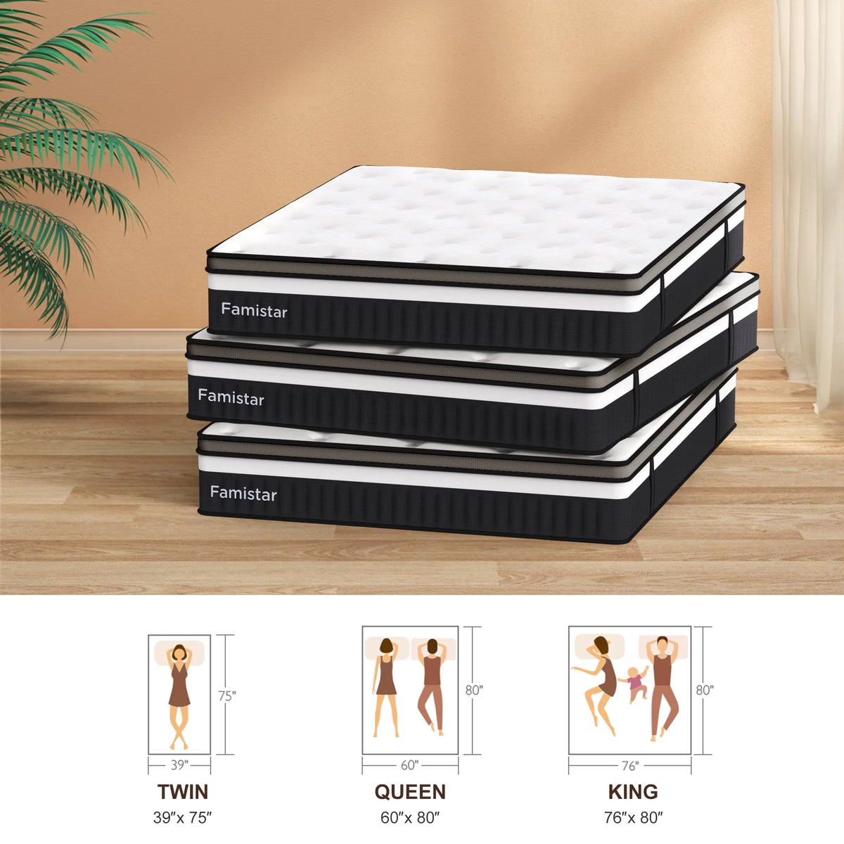 13 Inch Hybrid Innerspring Mattress with Memory Foam C721