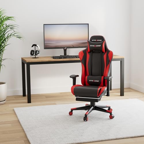 Blue Gaming Chair with Footrest R555876