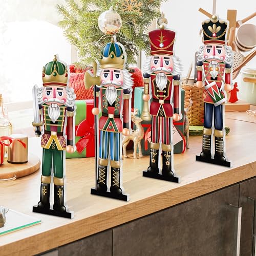 Christmas Wooden Nutcracker Table Centerpieces 4Pcs O415