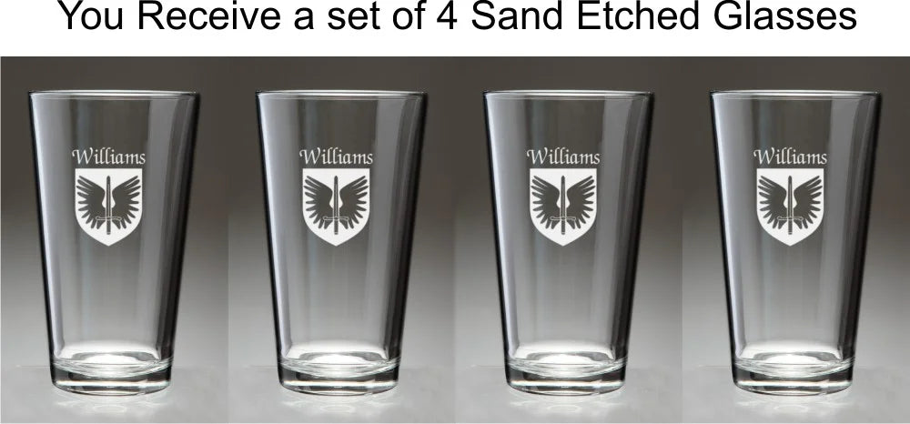 Irish Coat of Arms Pint Glasses Set of 4 Y509
