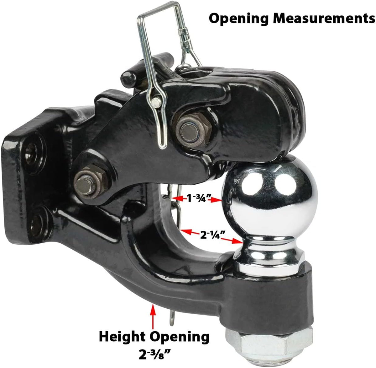 Pintle Hitch with 2-5/16-Inch Trailer Ball, 8 Ton Combination Hitch with Mounting Kit Y213
